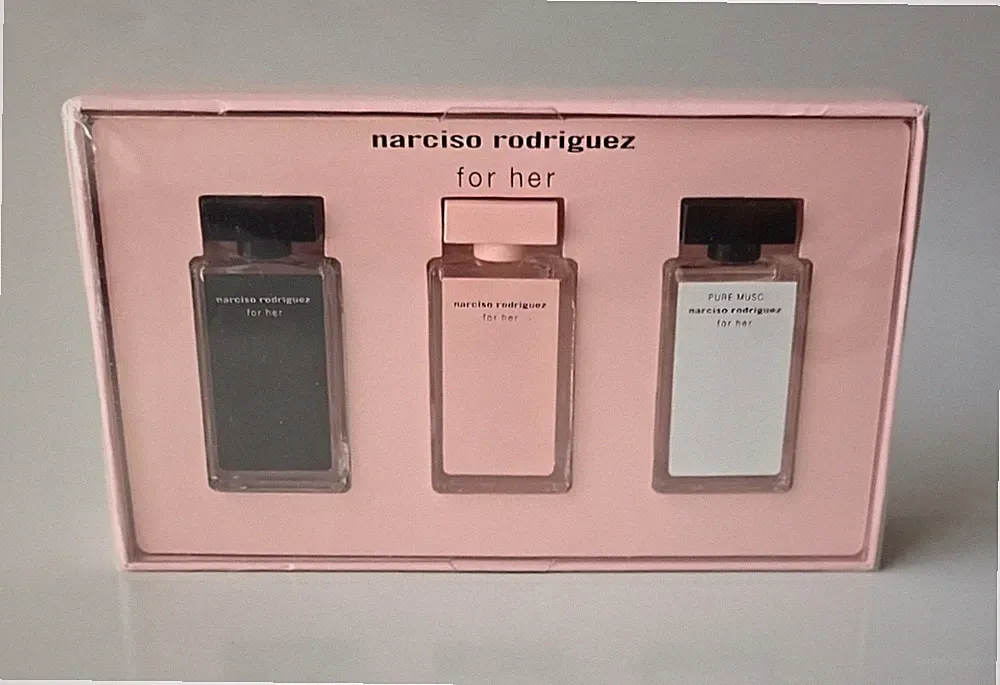 Narciso Rodriguez For Her 3PC EDT/EDP Fragrance Mini splash Gift Set New Sealed