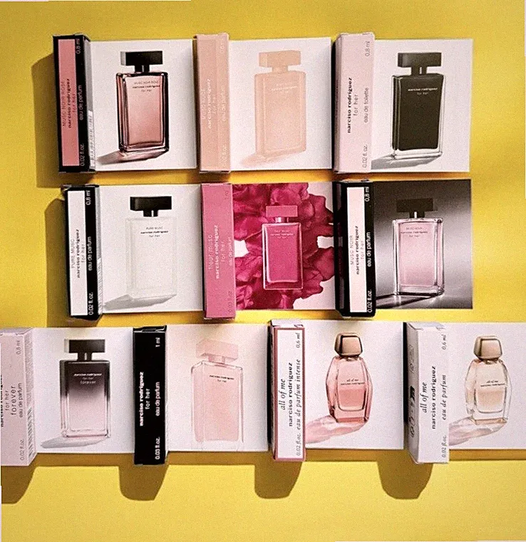 Narciso Rodriguez For Her Perfume Collection Sample Spray Vials 10pc Set